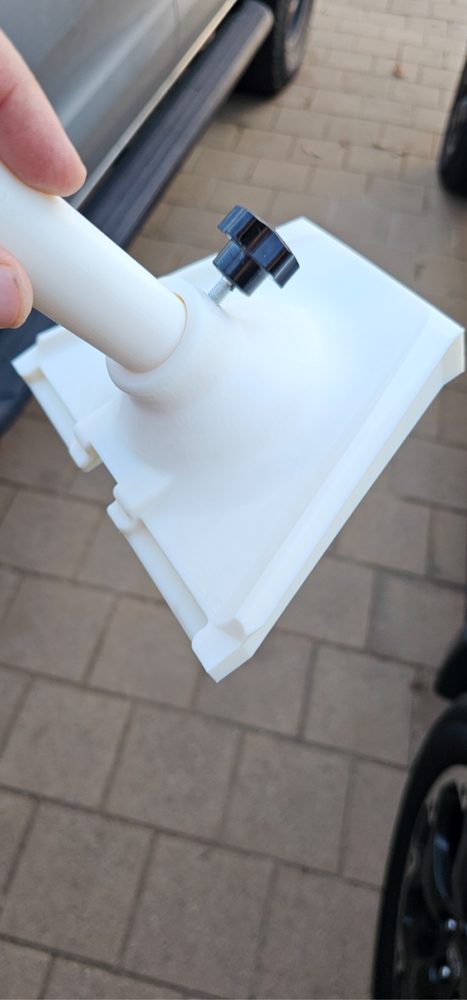 Custom white printed tool with handle and knob